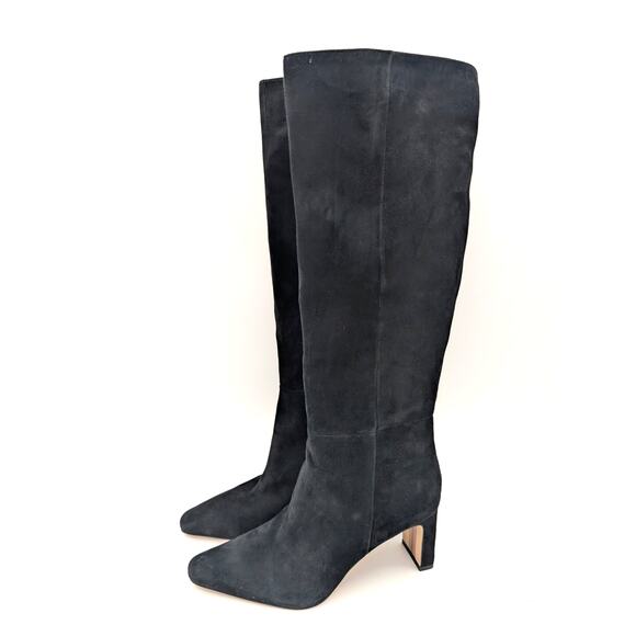 Sam Edelman Sylvia Knee High Boot Women's Side Zip Suede Black Size US8.5 EU39 - Picture 1 of 14